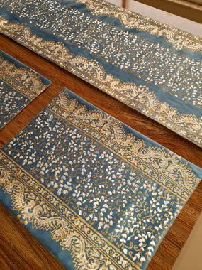 Turquoise Velvet Table Mat