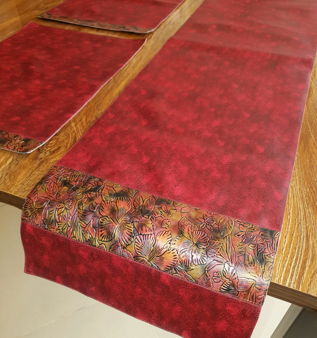 Burgundy Floral Runner