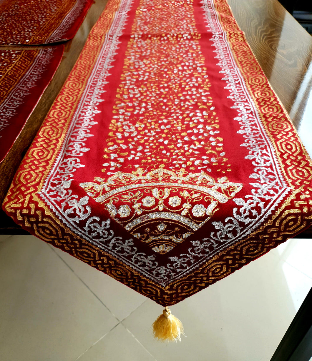 Maroon Velvet Table Runner