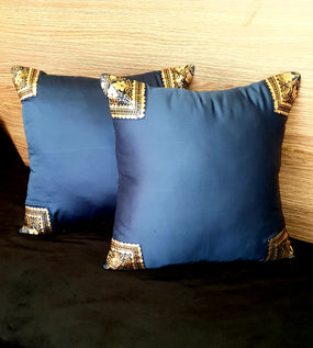 Blue & gold  Cushion Cover