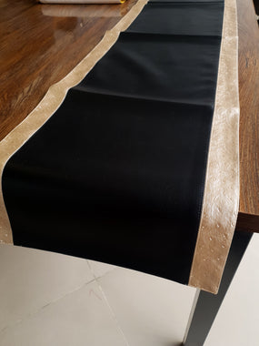 Leatheride Black & Gold Table Runner