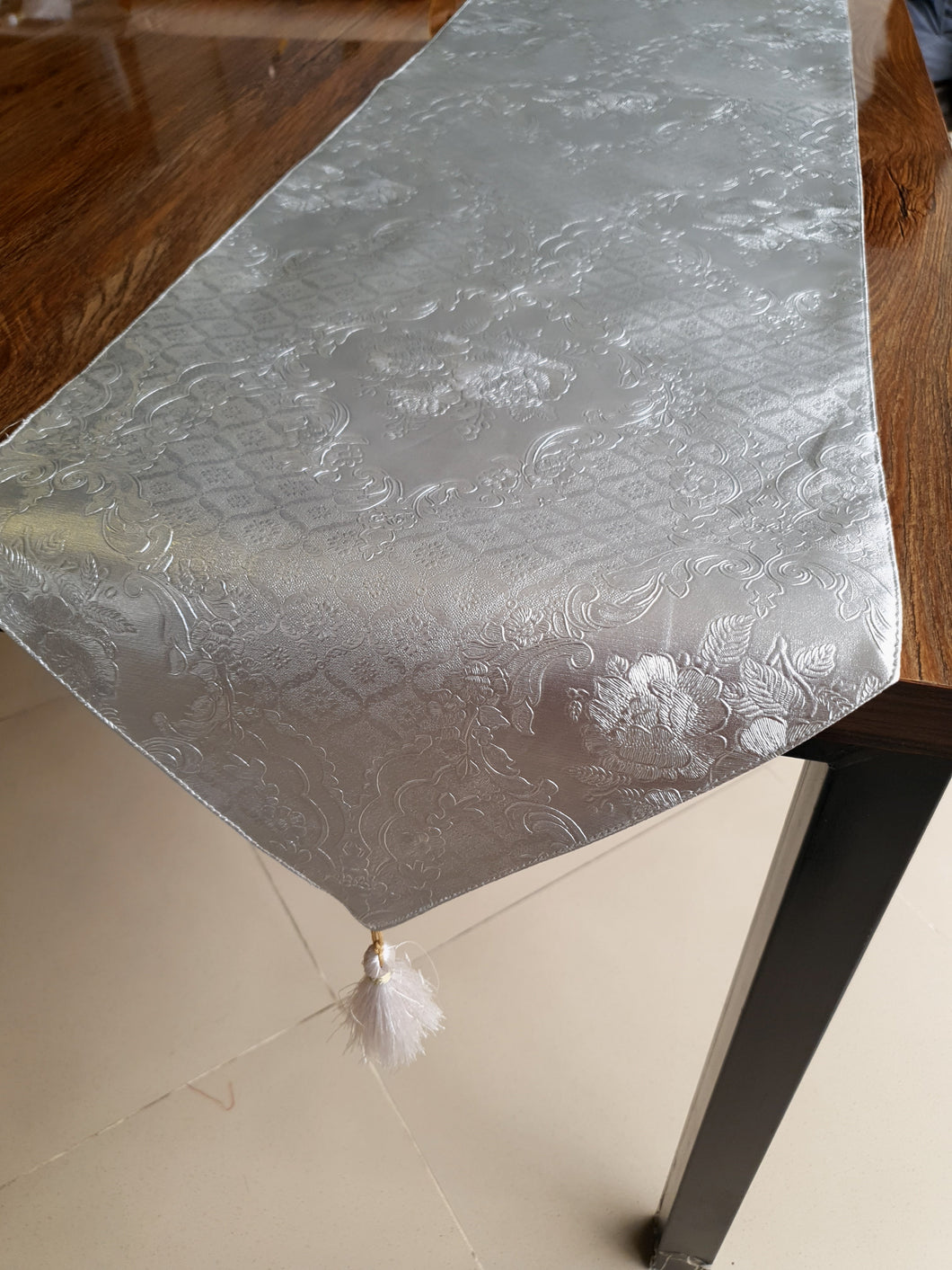 Silver Textured Table runner