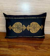 Load image into Gallery viewer, Black &amp; gold sham cushion Cover
