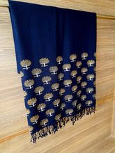 Load image into Gallery viewer, Blue Gold Tree Shawl
