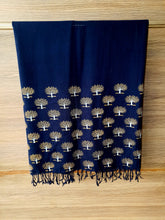 Load image into Gallery viewer, Blue Gold Tree Shawl
