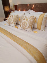 Load image into Gallery viewer, White and Gold Bridal Bedsheet set
