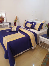 Load image into Gallery viewer, Dreamy Sapphire Silk bridal Bedsheet
