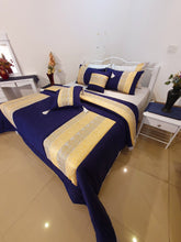 Load image into Gallery viewer, Dreamy Sapphire Silk bridal Bedsheet
