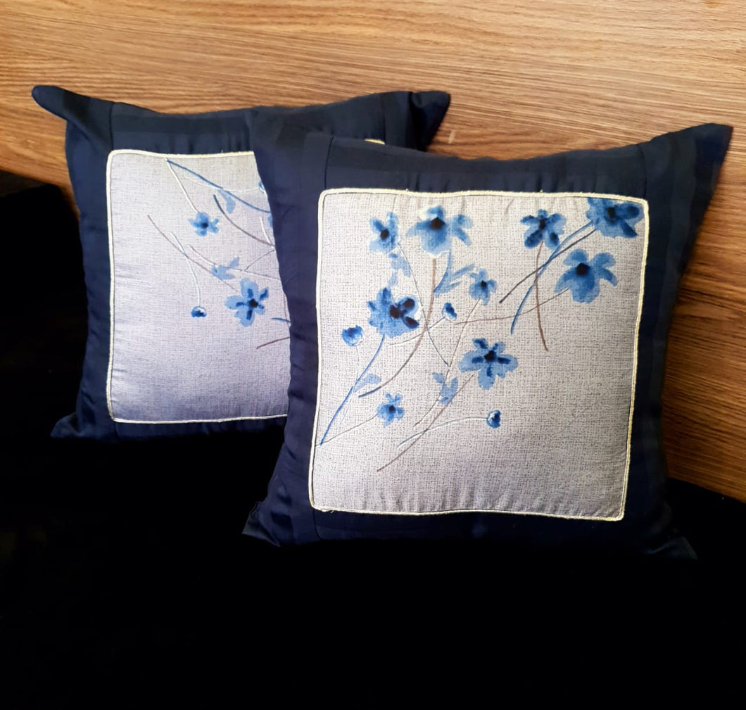 Blue Borders Cushion Cover