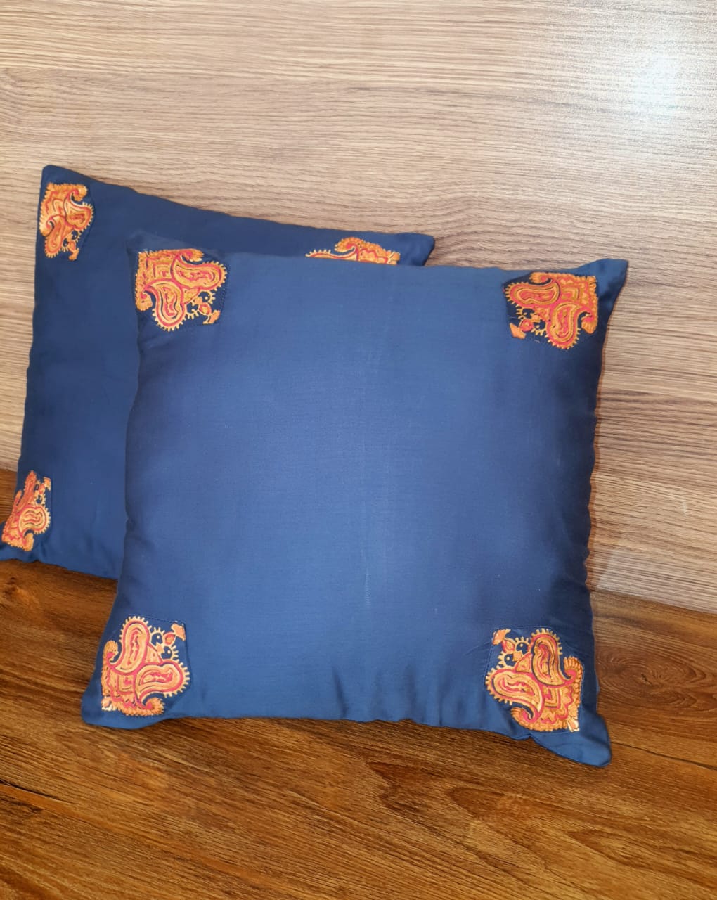 Blue Rust Block print cushion Cover