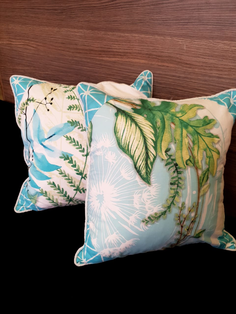 Turquoise Printed Cushion Cover