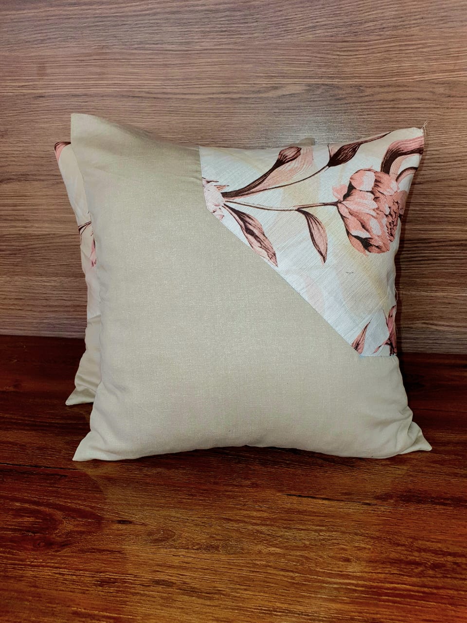 Beige Print Cushion Cover