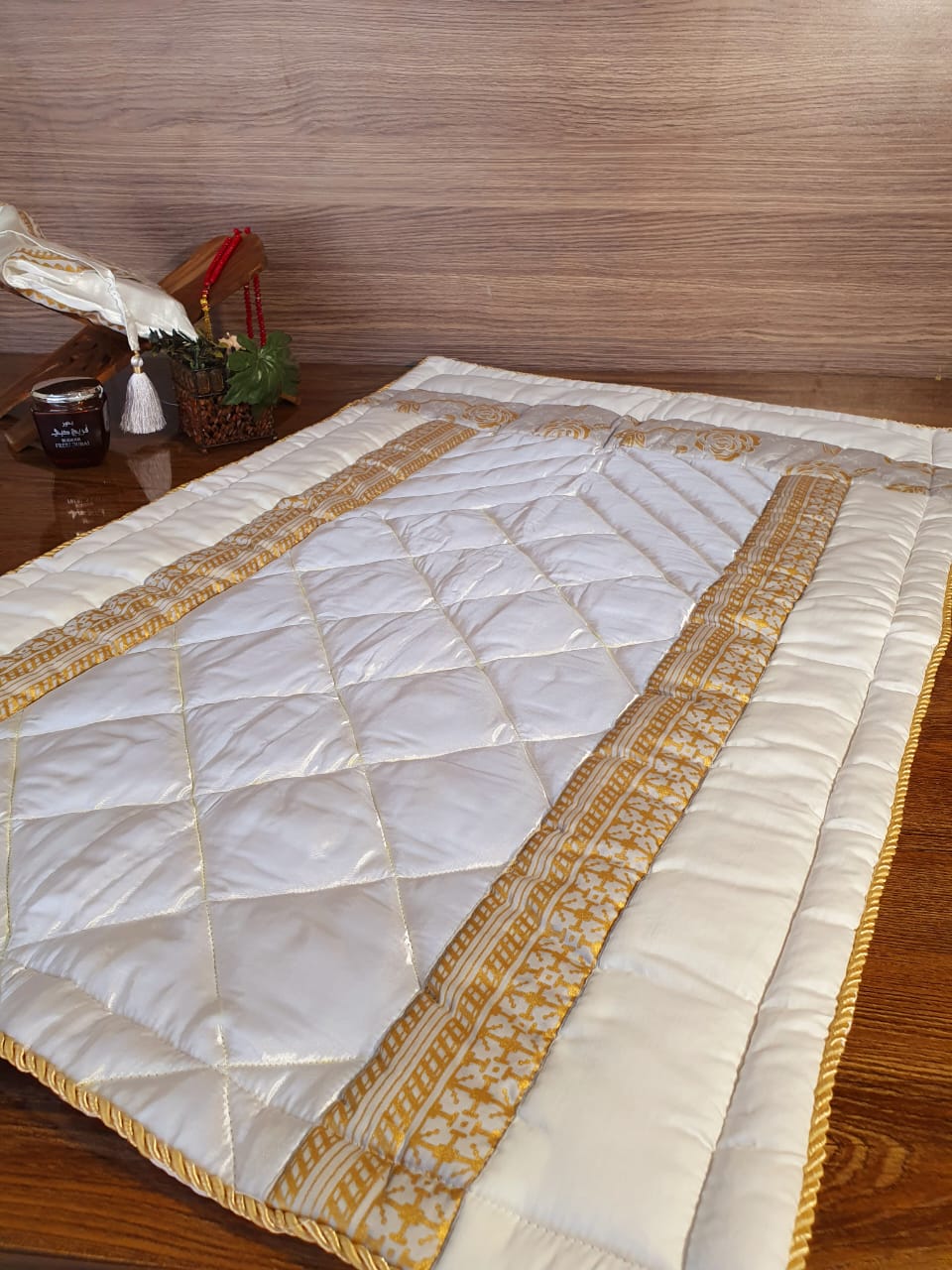 White Silk Prayer Mat