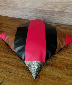 Red and Black Floor Cushion Cover