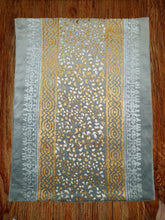 Load image into Gallery viewer, Silver and Gold Block Print Velvet Table Matt
