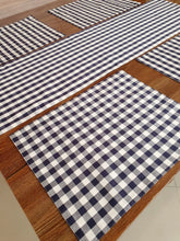 Load image into Gallery viewer, Blue checkered 6 places dining set
