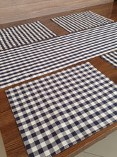 Load image into Gallery viewer, Blue checkered 6 places dining set
