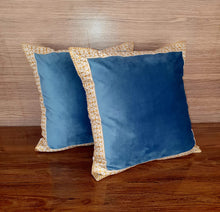 Load image into Gallery viewer, Turquoise velvet Cushion Cover
