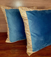 Load image into Gallery viewer, Turquoise velvet Cushion Cover
